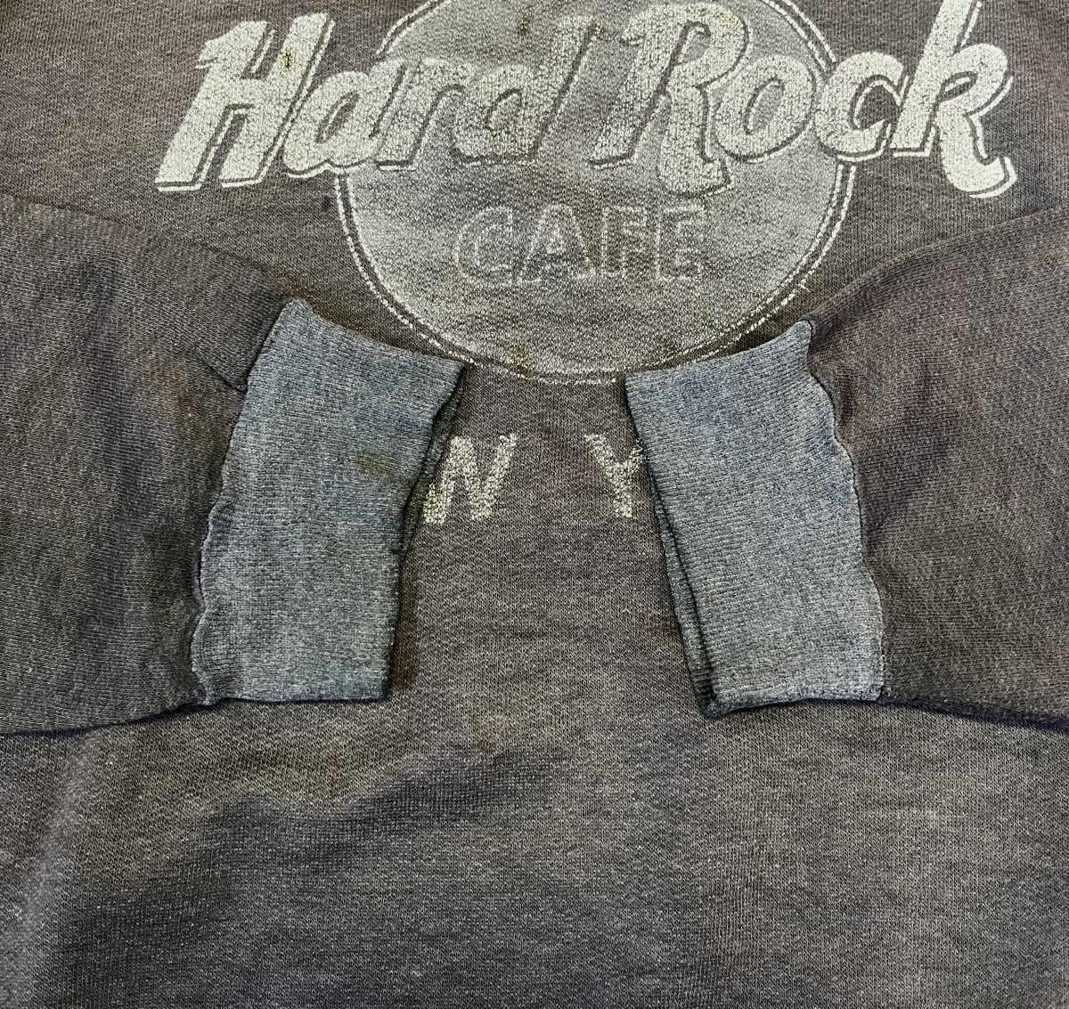 画像: 90'S HARD ROCK CAFE NEW YORK ラグランスリーブ スウェットシャツ フェードブラック (VINTAGE)