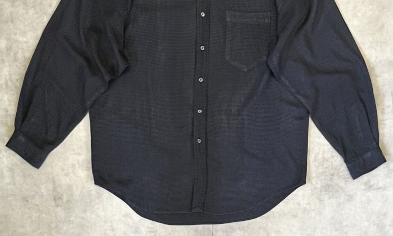 画像: 90'S RALPH LAUREN "POSTBOY" 長袖 バンドカラーシャツ ブラック/グリッドチェック (VINTAGE)