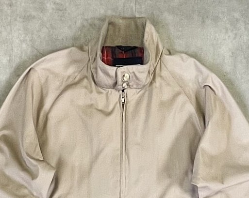 画像: 90'S LANDS' END 裏地チェック柄 ドリズラージャケット ベージュ (VINTAGE)