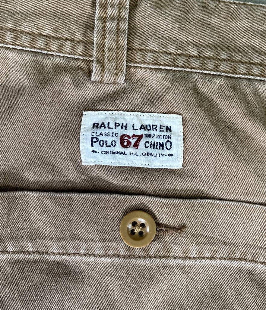 画像4: 90'S RALPH LAUREN ボタンフライ ペインターパンツ タン W38L30 (VINTAGE)