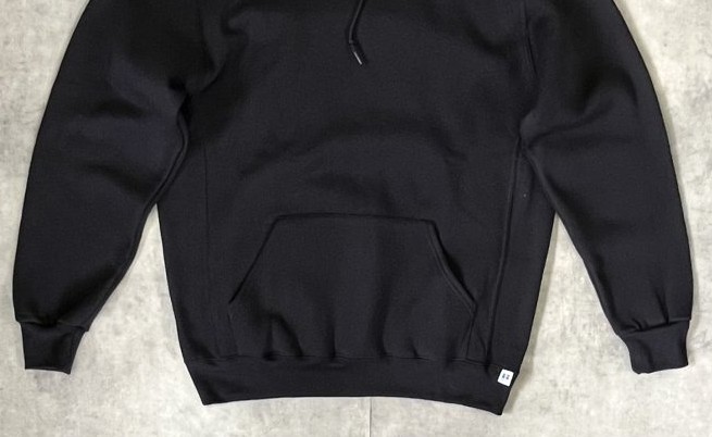 画像: RUSSELL ATHLETIC "DRI-POWER" 前Vガゼット付き プルオーバーパーカー ブラック (NEW)