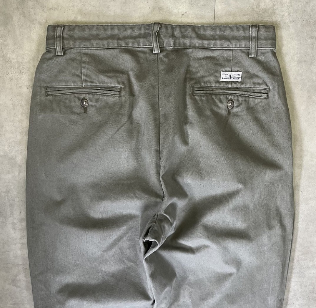 画像: 90'S RALPH LAUREN "ANDREW PANT" ツープリーツ チノパンツ カーキ (VINTAGE)