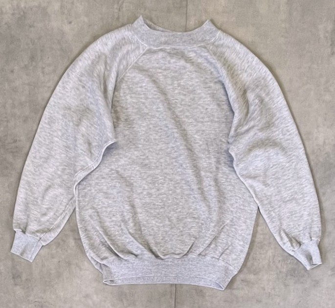 画像3: 90'S HANES ラグランスリーブ スウェットシャツ ヘザーグレー USA製 (VINTAGE)