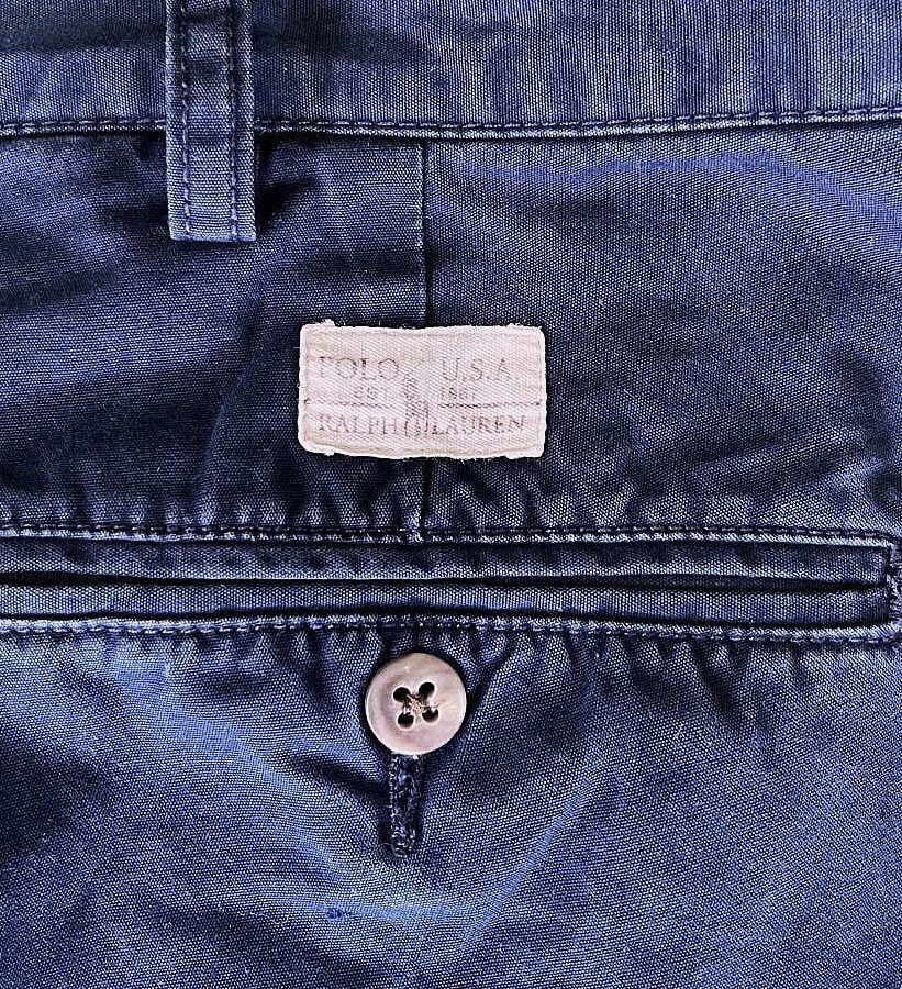 画像4: 90'S RALPH LAUREN "HAMMOND PANT" ツープリーツ チノパンツ ネイビー (VINTAGE)