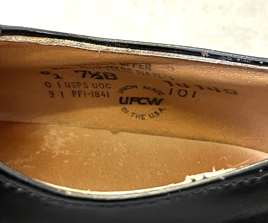 画像3: 80'S RED WING 101 "プリント羽タグ" レザー ポストマンシューズ ブラック USA製 (VINTAGE)