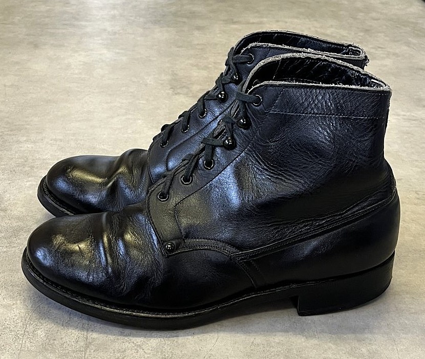 画像2: UNKNOWN レザーソール レースアップ レザーブーツ ブラック (VINTAGE)