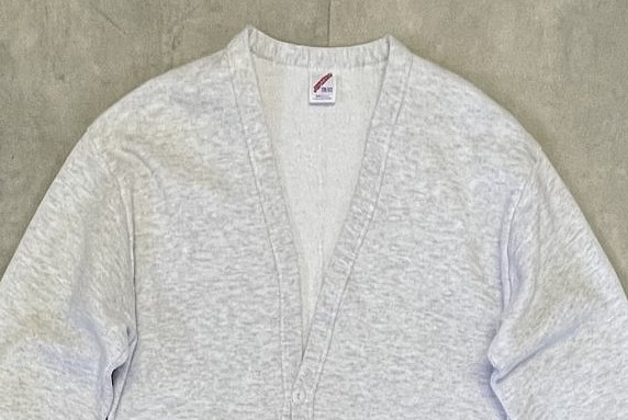 画像: 80'S JERZEES スウェット カーディガン 無地 アッシュグレー USA製 (VINTAGE)