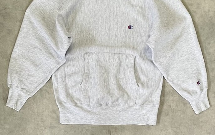 画像: 90'S CHAMPION 刺繍タグ リバースウィーブ パーカー ヘザーグレー USA製 (VINTAGE)