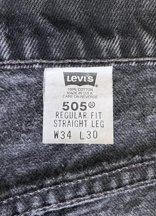 画像2: 90'S LEVIS 505 デニム ブラック USA製 W34L30 (VINTAGE)