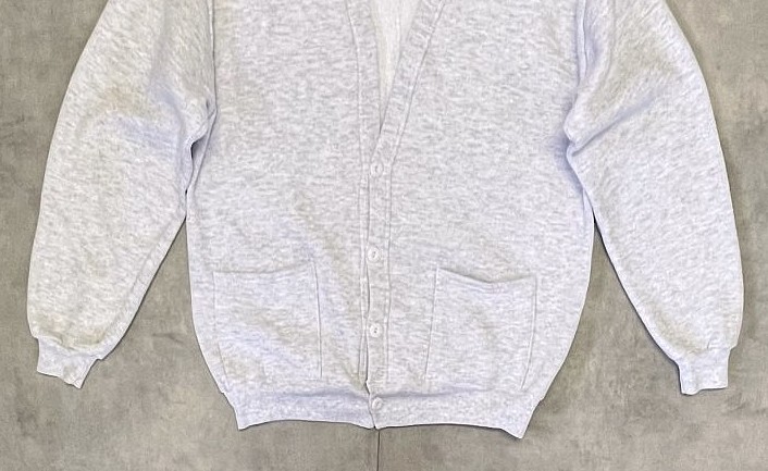 画像: 80'S JERZEES スウェット カーディガン 無地 アッシュグレー USA製 (VINTAGE)