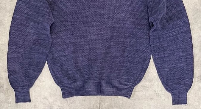 画像: 80'S J.CREW 旧タグ コットン クルーネック ニット インディゴ USA製 (VINTAGE)