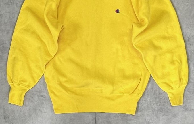 画像: 90'S CHAMPION 刺繍タグ リバースウィーブ 無地 イエローゴールド USA製 (VINTAGE)
