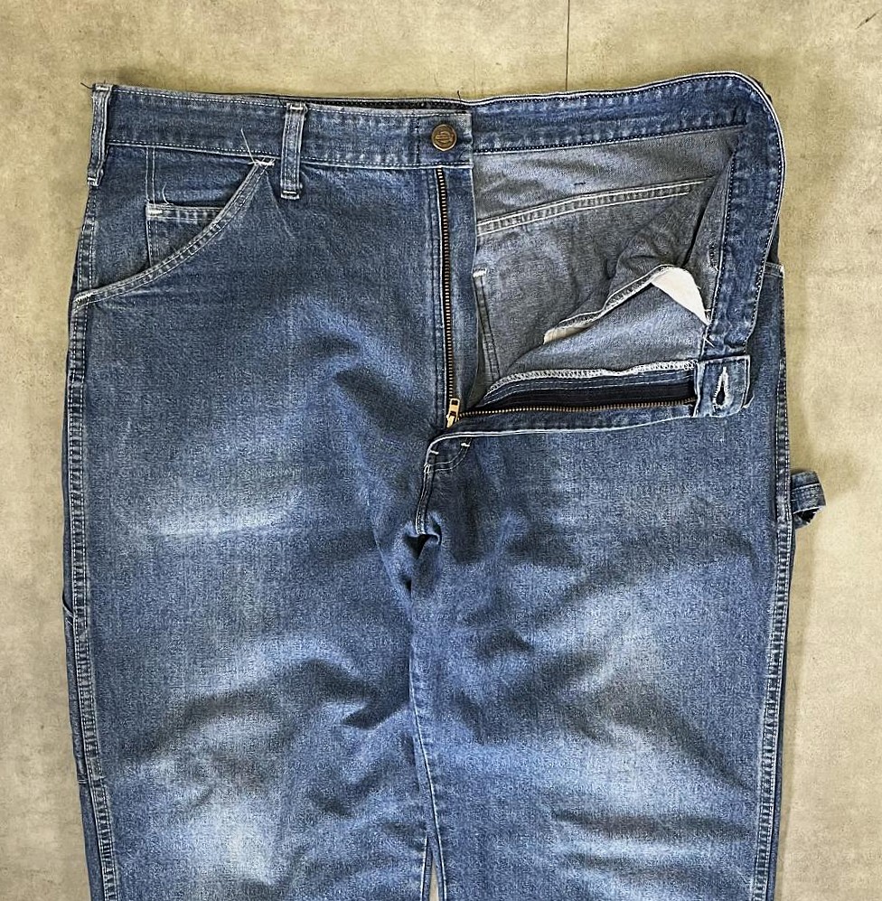画像: 80'S DICKIES チビタグ デニム ペインターパンツ インディゴ 42TALONジップ W36L30 USA製 (VINTAGE)