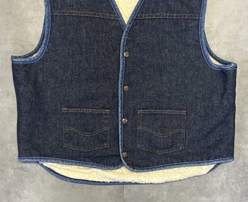 画像: 70'S ROEBUCKS 裏地ボア デニムベスト インディゴ (VINTAGE)