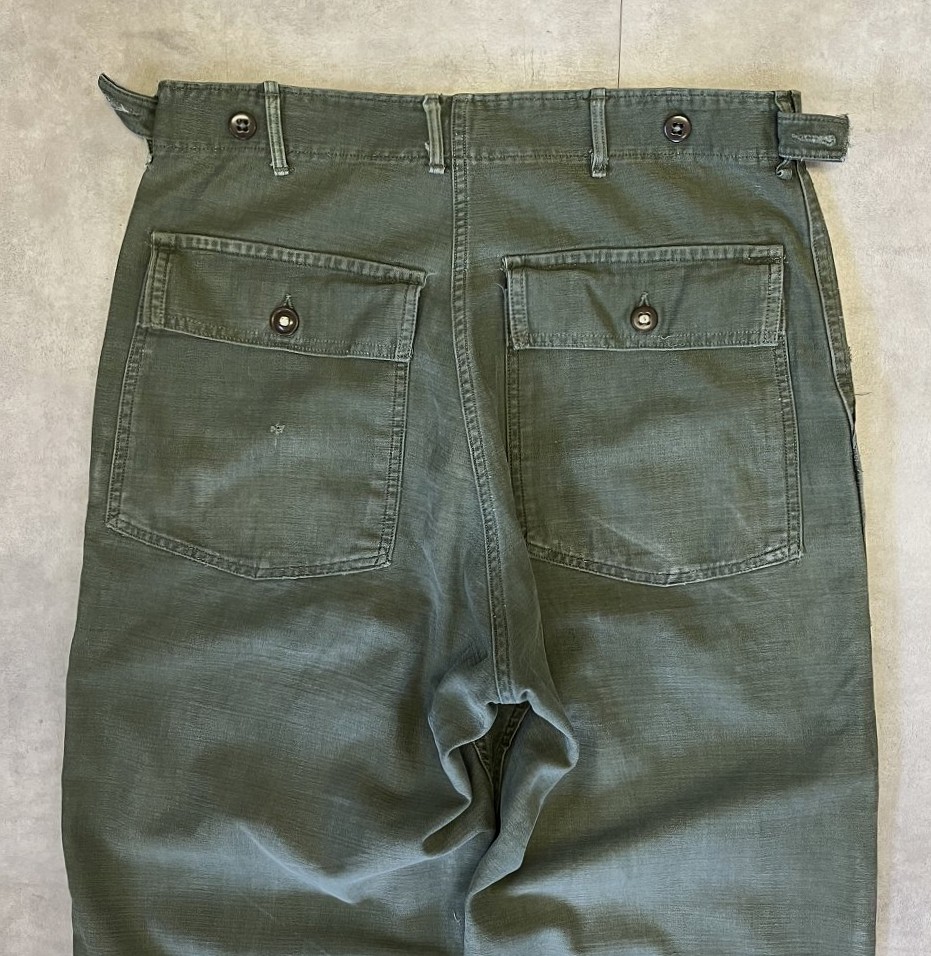 画像: 60'S アメリカ軍 US ARMY "OG107" 初期モデル コットンサテン 平ボタン ベイカーパンツ (VINTAGE)