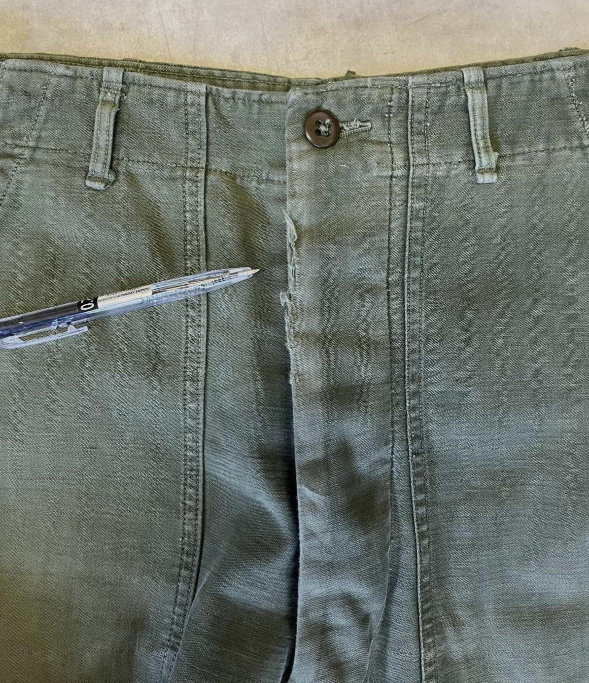 画像5: 60'S アメリカ軍 US ARMY "OG107" 初期モデル コットンサテン 平ボタン ベイカーパンツ (VINTAGE)