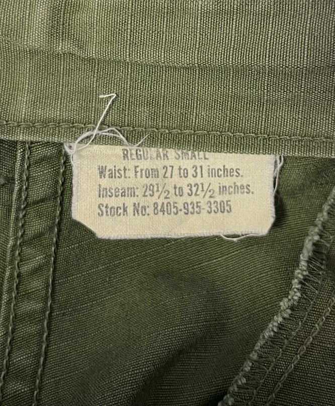 画像2: 60'S アメリカ軍 US ARMY "JUNGLE FATIGUE" カーゴパンツ S-R (VINTAGE)