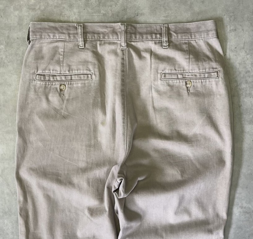 画像: 90'S RALPH LAUREN ツープリーツ チノパンツ ベージュ 42TALONジップ USA製 (VINTAGE)