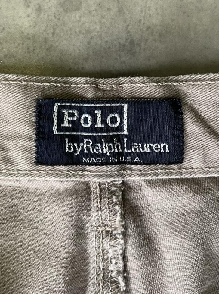 画像2: 90'S RALPH LAUREN ツープリーツ チノパンツ ベージュ 42TALONジップ USA製 (VINTAGE)