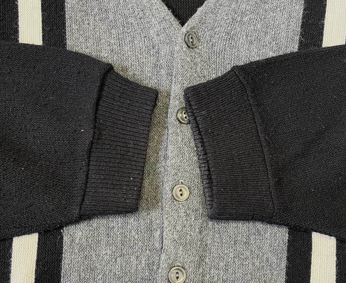 画像: 60'S BRENT アクリル カーディガン ブラック/グレー＆ホワイト (VINTAGE) 