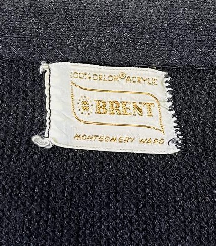 画像2: 60'S BRENT アクリル カーディガン ブラック/グレー＆ホワイト (VINTAGE) 