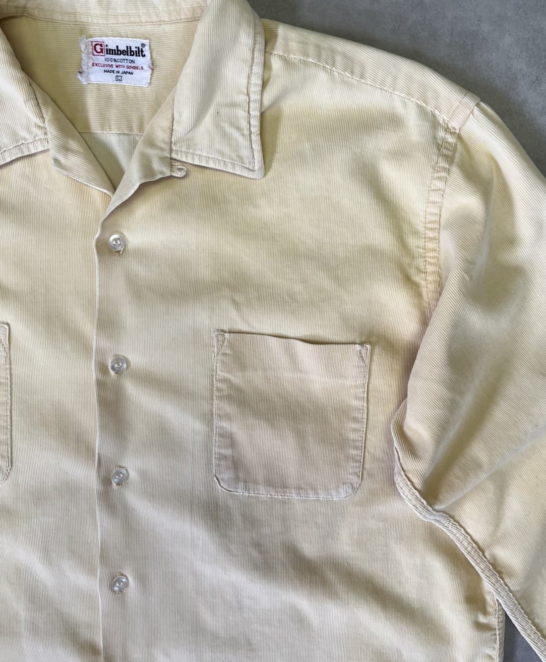 画像3: 60'S GIMBELS コーデュロイ オープンカラーシャツ クリーム (VINTAGE)