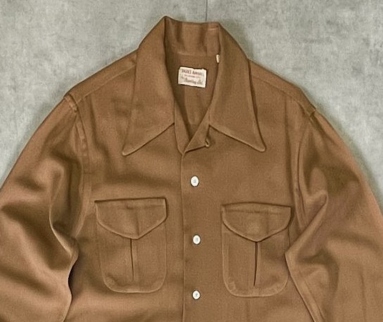 画像: 50'S PARKS APPAREL by BARTLAY LTD レーヨンギャバジン オープンカラーシャツ ブラウン (VINTAGE)