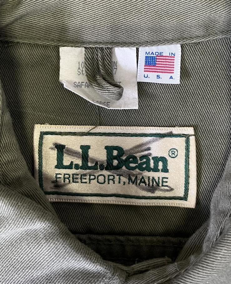 画像2: 90'S LL Bean サファリジャケット オリーブ USA製 (VINTAGE)