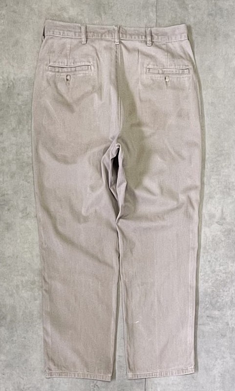 画像4: 90'S RALPH LAUREN ツープリーツ チノパンツ ベージュ 42TALONジップ USA製 (VINTAGE)