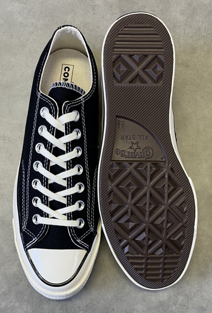 画像: CONVERSE "CT70" キャンバス 三ツ星ヒールパッチ ローカット ブラック 箱付き (NEW)