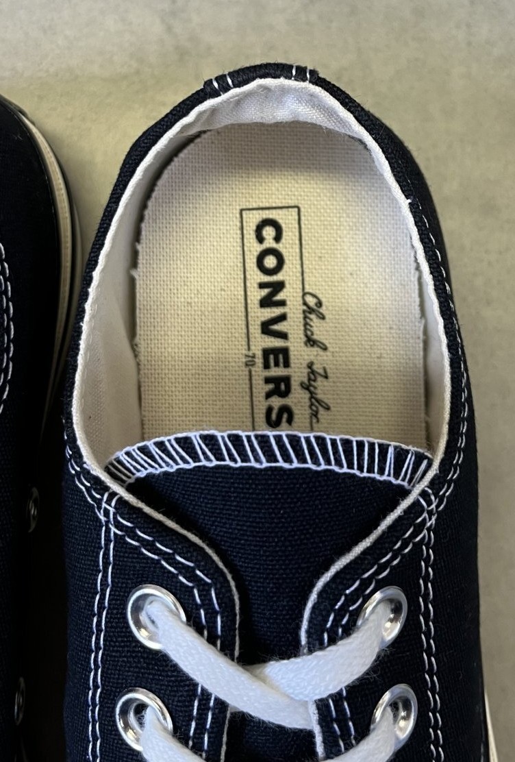 画像: CONVERSE "CT70" キャンバス 三ツ星ヒールパッチ ローカット ブラック 箱付き (NEW)