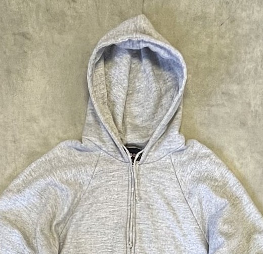 画像: 80'S IM SPORTS 裏地サーマル フルジップ ダブルフェイス スウェットパーカー ヘザーグレー YKKアルミジップ (VINTAGE)