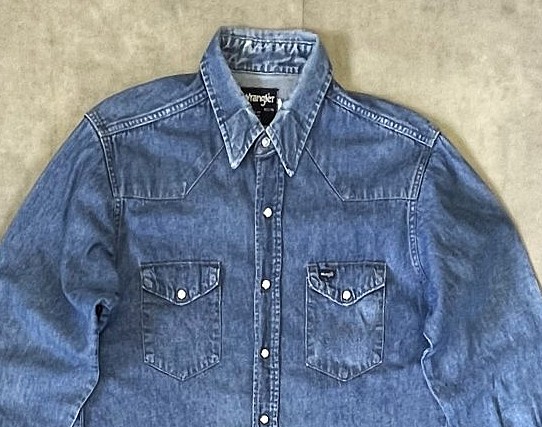 画像: 80'S WRANGLER "70127MW" デニム ウエスタンシャツ インディゴ (VINTAGE)
