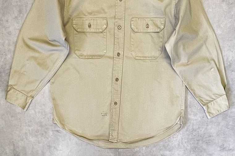 画像: 50'S BIG MAC コットンツイル マチ付き 長袖 ワークシャツ ベージュ (VINTAGE)