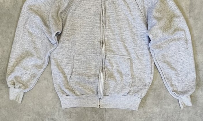 画像: 80'S IM SPORTS 裏地サーマル フルジップ ダブルフェイス スウェットパーカー ヘザーグレー YKKアルミジップ (VINTAGE)