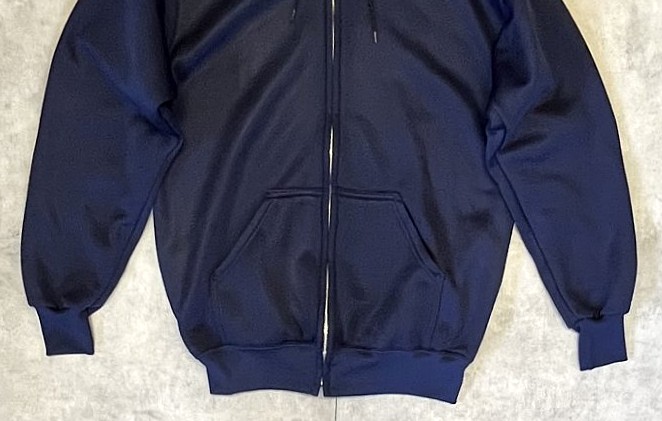 画像: 90'S WEAR GUARD 裏地サーマル フルジップ ダブルフェイス スウェットパーカー ネイビー YKKアルミジップ USA製 (DEADSTOCK)