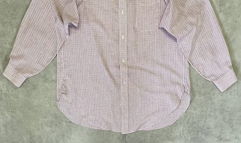 画像: 60'S BROOKS BROTHERS "BROOKSCLOTH" 6ボタン マチ付き BDシャツ チェック柄 USA製 (VINTAGE)