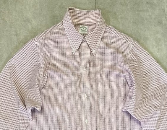 画像: 60'S BROOKS BROTHERS "BROOKSCLOTH" 6ボタン マチ付き BDシャツ チェック柄 USA製 (VINTAGE)