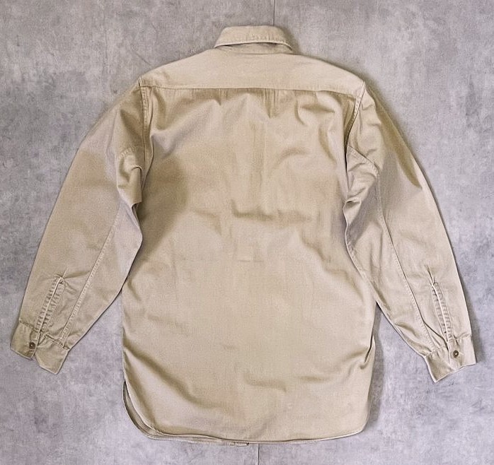 画像4: 50'S 5BROTHER コットンツイル マチ付き 長袖 ワークシャツ ベージュ USA製 (VINTAGE)