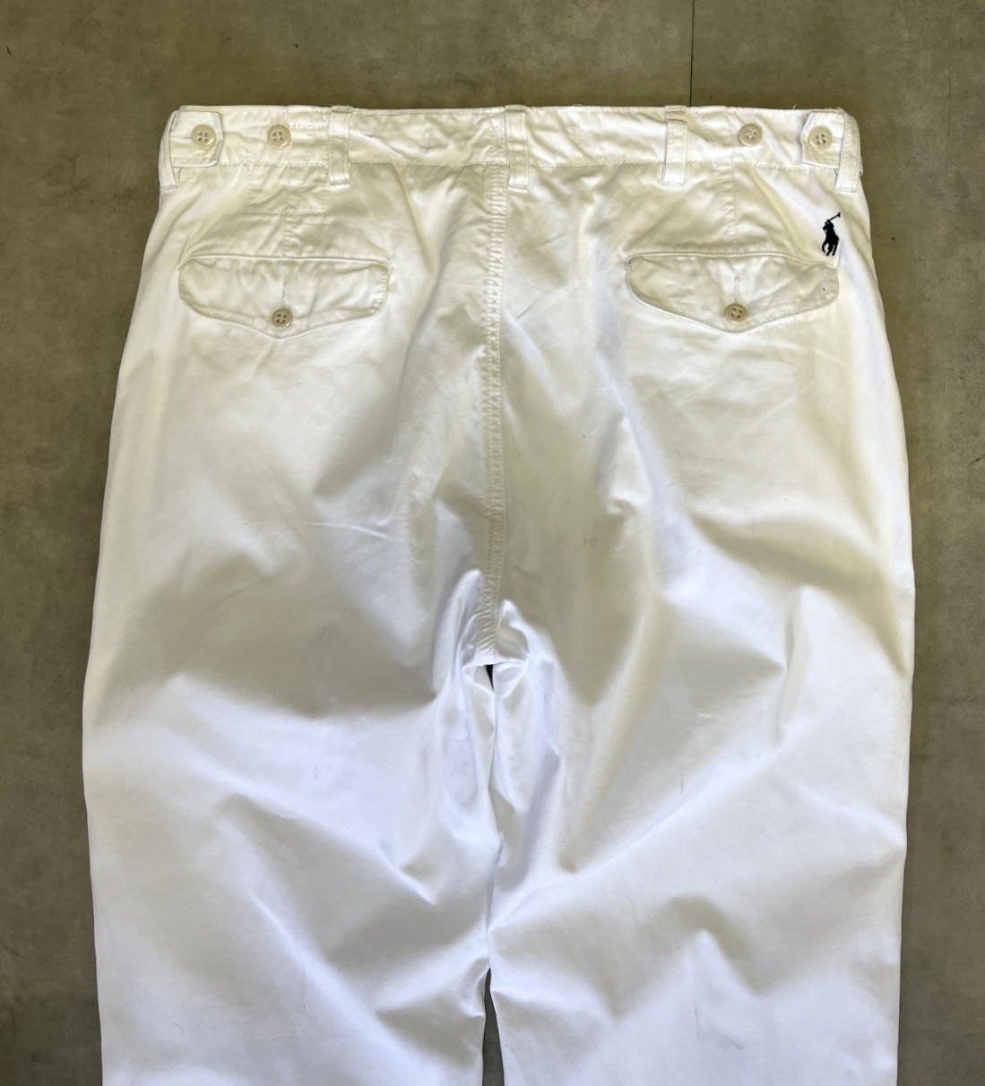 画像: 90'S RALPH LAUREN ウエストタブ付き ミリタリーチノパンツ ホワイト (VINTAGE)