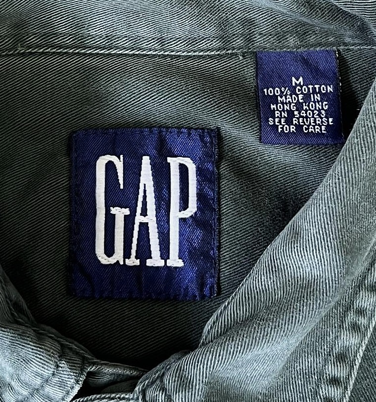 画像2: 90'S GAP 旧タグ ツイルシャツ ダークグリーン (VINTAGE)