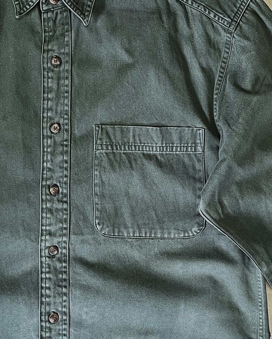 画像: 90'S GAP 旧タグ ツイルシャツ ダークグリーン (VINTAGE)