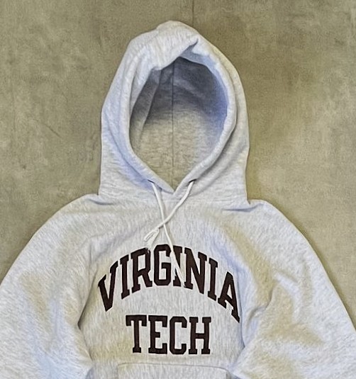 画像: 90'S CHAMPION "VIRGINIA TECH" 刺繍タグ リバースウィーブ パーカー ヘザーグレー USA製 (VINTAGE)