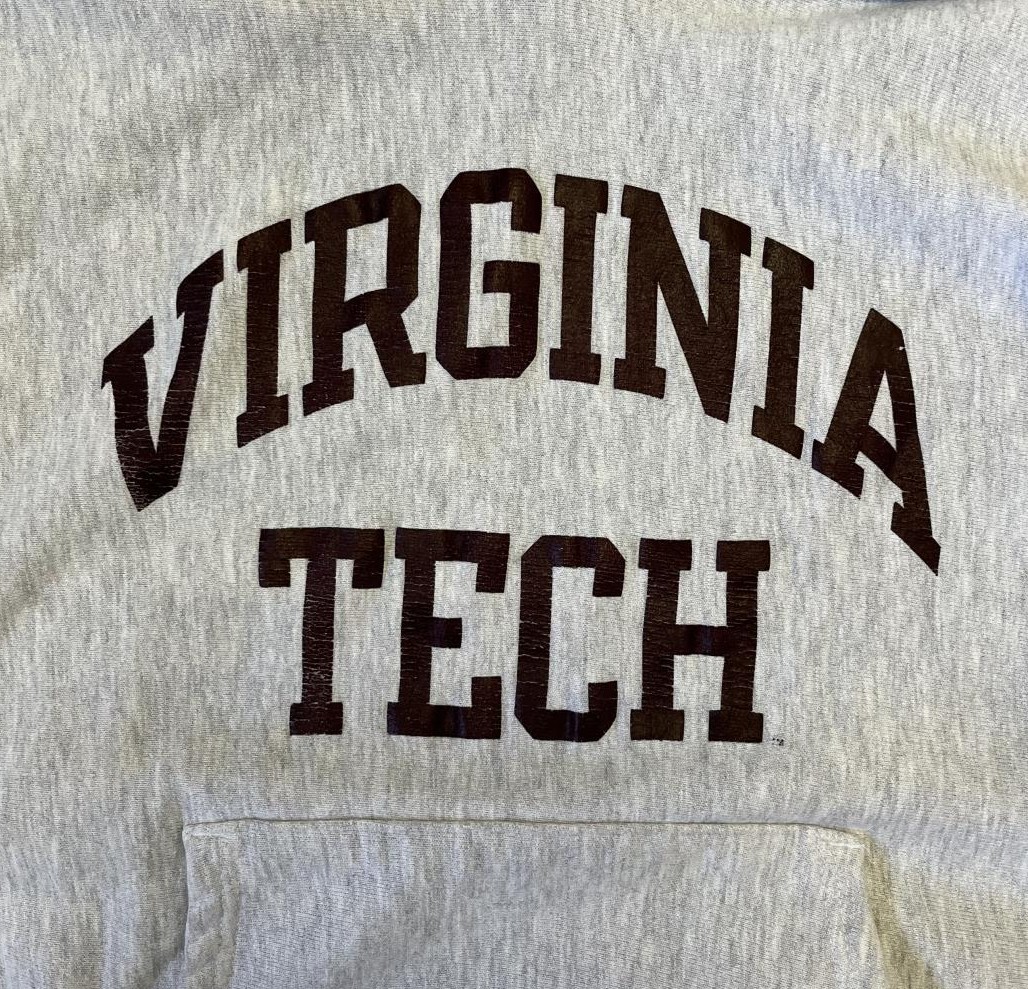 画像3: 90'S CHAMPION "VIRGINIA TECH" 刺繍タグ リバースウィーブ パーカー ヘザーグレー USA製 (VINTAGE)