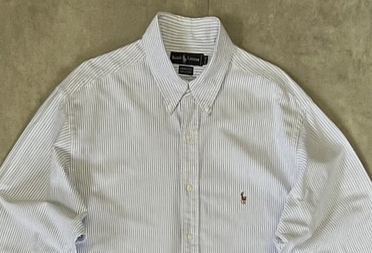 画像: 90'S RALPH LAUREN "YARMOUTH" オックスフォード BDシャツ ストライプ (VINTAGE)