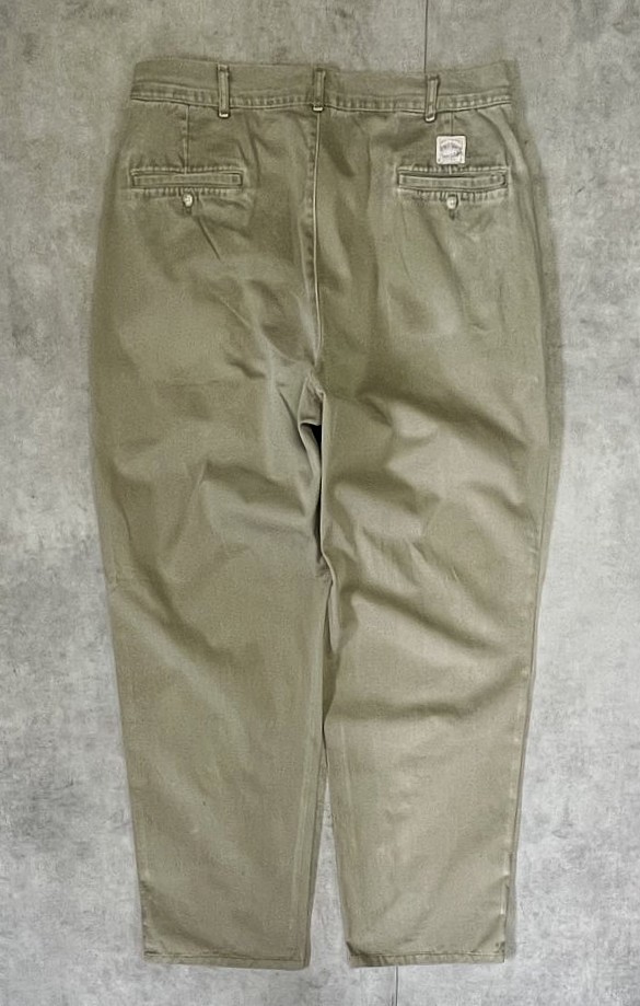 画像3: 90'S RALPH LAUREN "ボックスロゴ" ツープリーツ チノパンツ オリーブ USA製 (VINTAGE)
