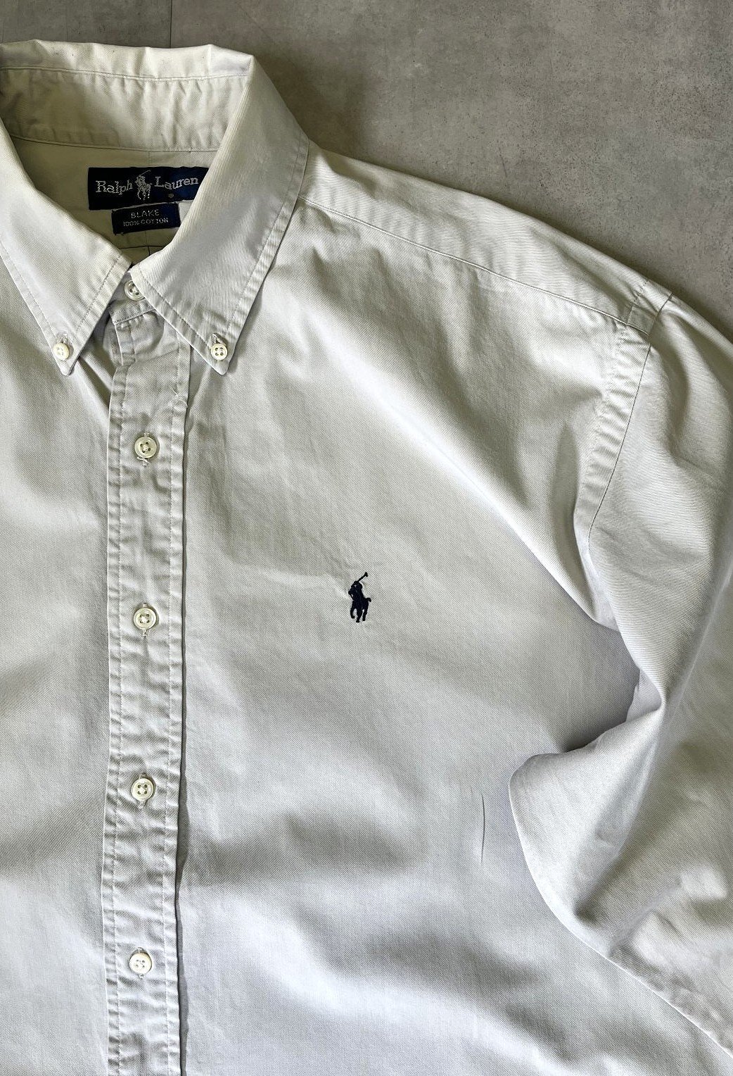 画像: 90'S RALPH LAUREN "BLAKE" ツイル BDシャツ ベージュ (VINTAGE)