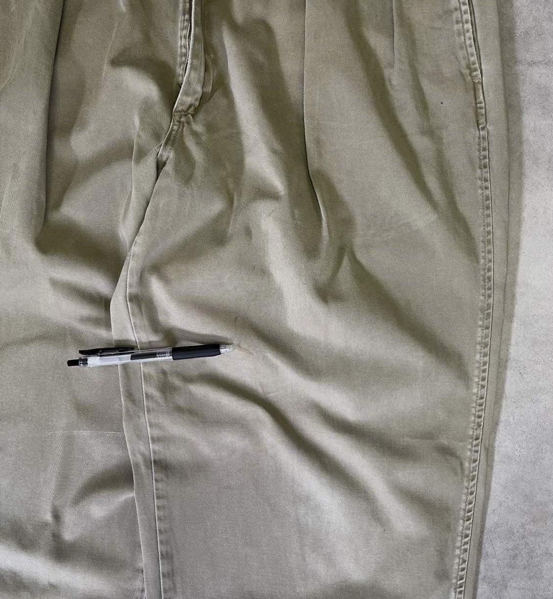 画像5: 90'S RALPH LAUREN "ボックスロゴ" ツープリーツ チノパンツ オリーブ USA製 (VINTAGE)