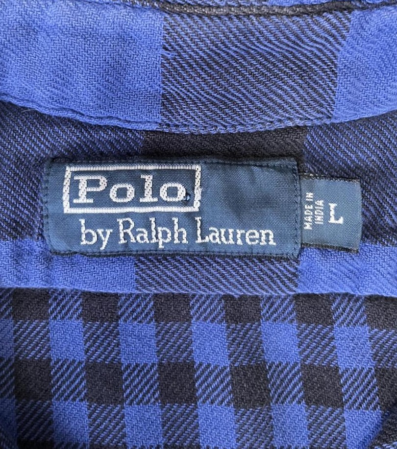 画像2: 90'S RALPH LAUREN チンスト付き ダブルフェイス フランネル ワークシャツ チェック柄 (VINTAGE)