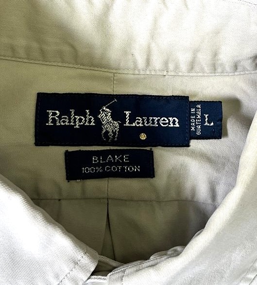 画像2: 90'S RALPH LAUREN "BLAKE" ツイル BDシャツ ベージュ (VINTAGE)